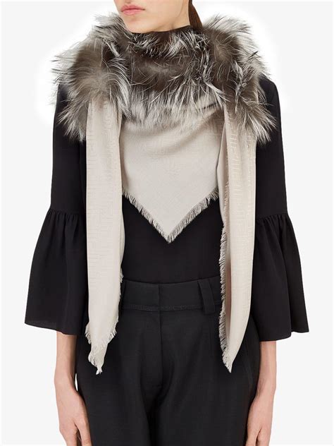 fendi wool scarves|fendi touch of fur shawl.